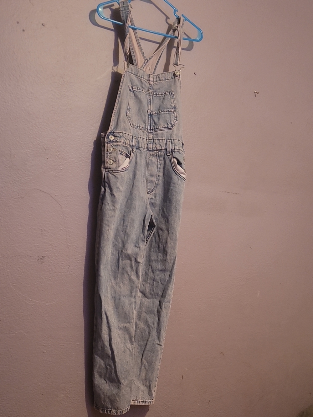 We The Free Light Blue Men's Denim Overalls - Relaxed Fit